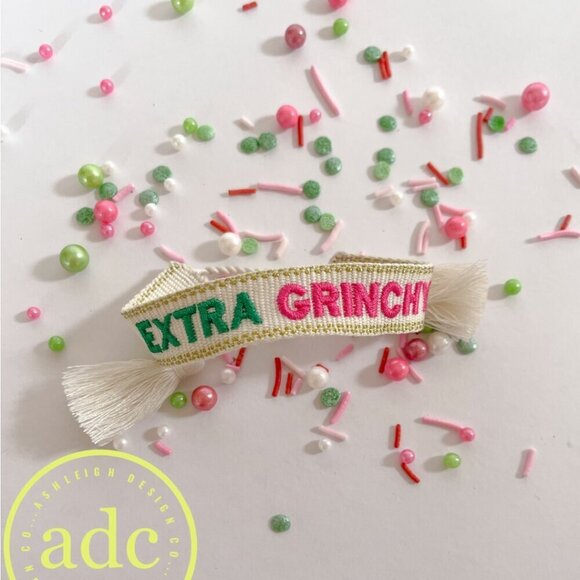 EXTRA GRINCHY Embroidered Friendship Bracelet - Picture 1 of 1